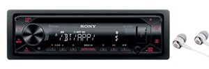 sony mex-n4300bt built-in dual bluetooth voice command cd/mp3 am/fm radio front usb aux pandora spotify iheartradio ipod / iphone siri and android controls car stereo receiver with alphasonik earbuds