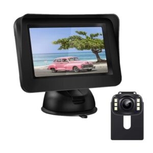 backup camera rear view monitor kit, for car truck minivan,waterproof,night vision,easy installation, 4.3inch