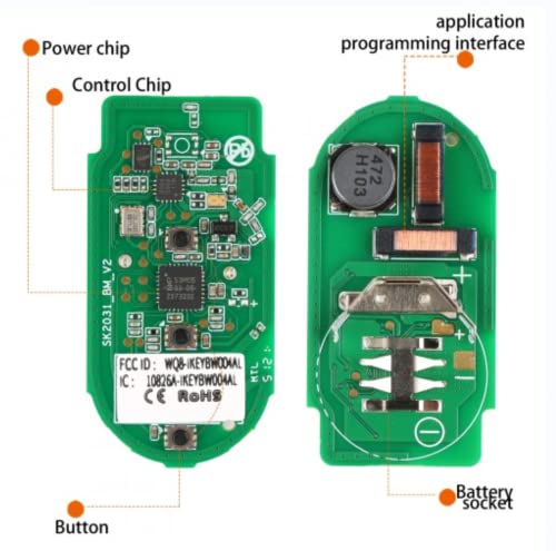 Autel MaxiIM IKEY Universal Key Fob Replacement with BMW-Type Rescue Blade Keyless Entry Remote Control Blank Car Key 4 Buttons Clicker Work with Key Fob Programming Tool Autel KM100 IM508 IM608