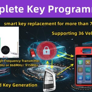 Autel MaxiIM IKEY Universal Key Fob Replacement with BMW-Type Rescue Blade Keyless Entry Remote Control Blank Car Key 4 Buttons Clicker Work with Key Fob Programming Tool Autel KM100 IM508 IM608