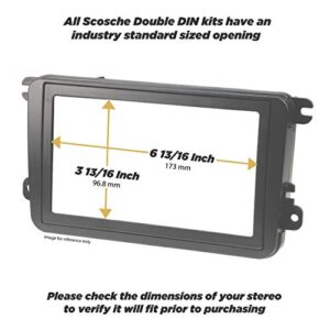 Scosche TA2115B Compatible with 2013-18 Toyota Rav4 ISO Double DIN & DIN+Pocket Dash Kit Black