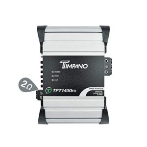 timpano 1 channel tpt1400eq compact car audio amplifier – 1400 watts at 2 ohms – 12 volts full range class d small sized monoblock amp with built-in equalizer