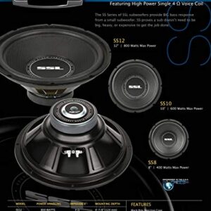 Sound Storm Laboratories SS Series Car Subwoofer Model SS8 8 Inch 400 Watts Single 4 Ohm Voice Coil