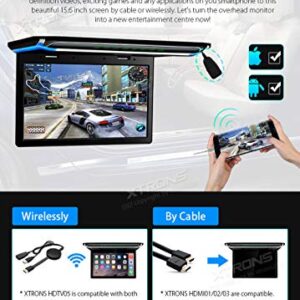 XTRONS® 15.6 Inch Ultra-Thin FHD Digital TFT Screen 1080P Video Car Overhead Player Roof Mounted Monitor HDMI Port (No DVD)