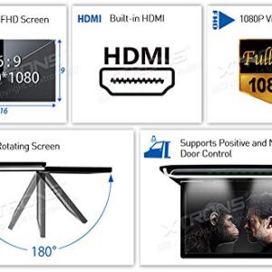 XTRONS® 15.6 Inch Ultra-Thin FHD Digital TFT Screen 1080P Video Car Overhead Player Roof Mounted Monitor HDMI Port (No DVD)