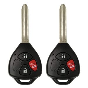 Keyless2Go Replacement for Keyless Entry Remote Car Key with G Chip for Select 4Runner Rav4 Yaris Models That Use HYQ12BBY, HYQ12BDC (2 Pack)