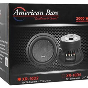 American Bass XR-10D2 10" Subwoofer Dual 2 Ohm 2000W Max 200 Oz. Magnet Single