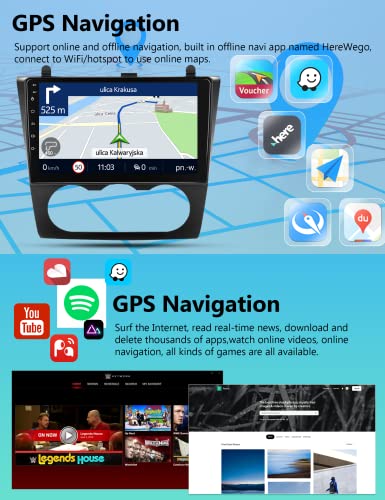 Android Car Radio Stereo for Nissan Altima 2008-2012 with Wireless Carplay Android Auto, 9” Touchscreen Radio Supports GPS Navigation, Steering Wheel Control, WiFi, Hi-Fi, FM/RDS, Split Screen