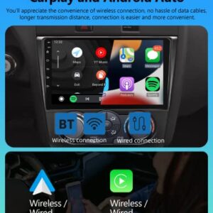 Android Car Radio Stereo for Nissan Altima 2008-2012 with Wireless Carplay Android Auto, 9” Touchscreen Radio Supports GPS Navigation, Steering Wheel Control, WiFi, Hi-Fi, FM/RDS, Split Screen