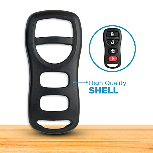 Keyless2Go Replacement for New Shell Case and 4 Button Pad for Remote Key Fob with FCC KBRASTU15 - Shell ONLY (2 Pack)