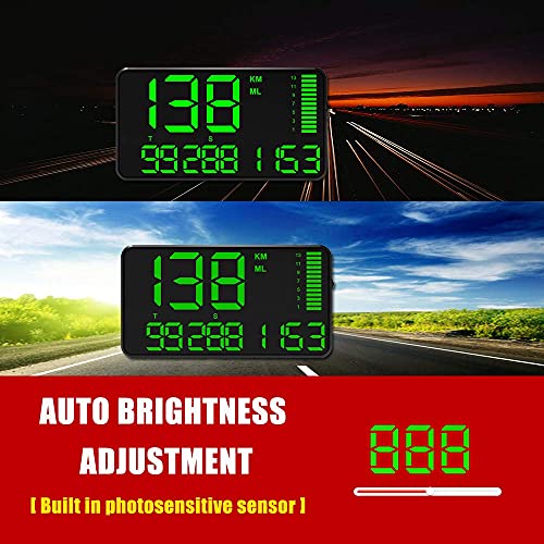 KingNeed Original Universal GPS Head Up Display Speedometer Odometer Car Digital Speed Display MPH Over Speeding Alarm Car Clock for All Vehicles C60/C60S/C80/C90 (C90)