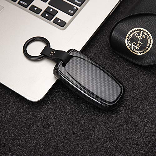 Beerte Key Fob Cover fit for Audi A3 A4 A5 A6 A7 A8 S5 Q3 Q5 Q7 TT Key Shell 3 Button Keyless Entry Remote Control Smart Car Key Fob Protective Case(Red Carbon Fiber)