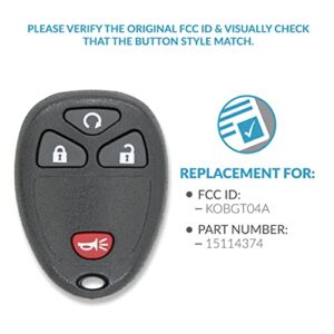 Keyless2Go Replacement for New Keyless Entry with Remote Start Car Key Fob for Select Vehicles with 15114374 KOBGT04A (2 Pack)