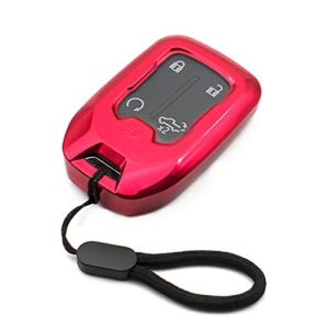 compatible with 2020 2021 chevrolet chevy silverado 1500 2500 3500 suburban tahoe gmc acadia terrain yukon red tpu key fob cover case remote holder skin protector keyless entry sleeve accessories
