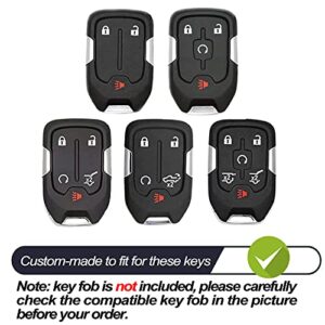 Compatible with 2020 2021 Chevrolet Chevy Silverado 1500 2500 3500 Suburban Tahoe GMC Acadia Terrain Yukon Red TPU Key Fob Cover Case Remote Holder Skin Protector Keyless Entry Sleeve Accessories