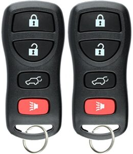 keylessoption keyless entry remote car key fob clicker alarm for suv nissan armada, infiniti ex35 fx35 qx56 kbrastu15 (pack of 2)