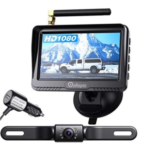 erapta 1080p wireless backup camera with monitor ert03, stable signal 4.3” hd monitor, ip69k reverse camera for trucks car sedans etc.