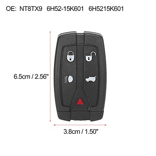 X AUTOHAUX Replacement Keyless Entry Remote Car Key Fob 315Mhz NT8TX9 5 Button for Land for Rover LR2 2008 2009 2010 2011 2012