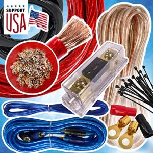 audio360 usa 0 gauge cable 5000w complete car amplifier installation power amp wiring kit 1/0 ga red for car stereo