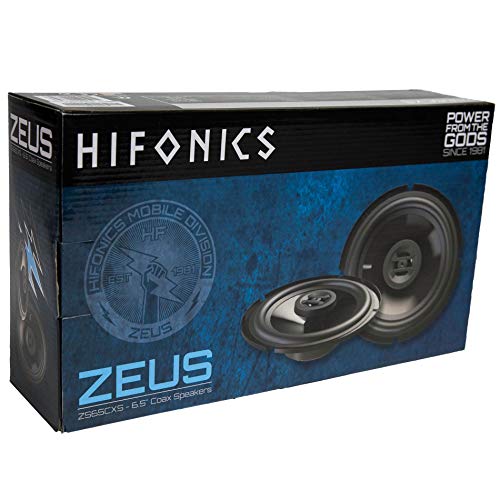 Hifonics Zeus ZS65CXS 6.5 Inch 3 Way 300W Shallow Coaxial Speakers (4 Pack)