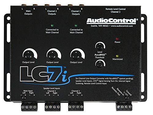 AudioControl LC7i 6 Channel Active Line Out Hi/Lo ConverterwithBass Processor DSP Bundle with Rockville Rock Everywhere Portable Bluetooth Speaker/Waterproof/Wireless Link