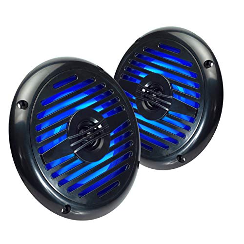 Magnadyne WR5B-LED 5.25 INCH Water Resistant 2-Way Speaker with Blue LED Lights (Sold AS A Pair)