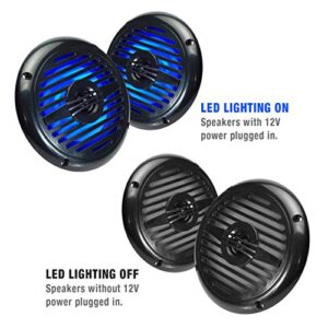 Magnadyne WR5B-LED 5.25 INCH Water Resistant 2-Way Speaker with Blue LED Lights (Sold AS A Pair)