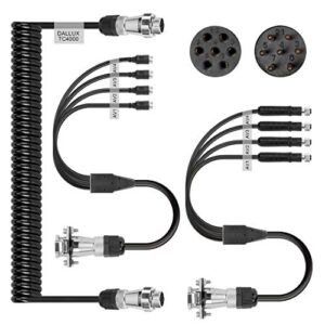 dallux heavy duty vehicle coil trailer cable with 4 channel 4 pin av connector disconnect kit for truck caravan motor home backup security camera monitor system