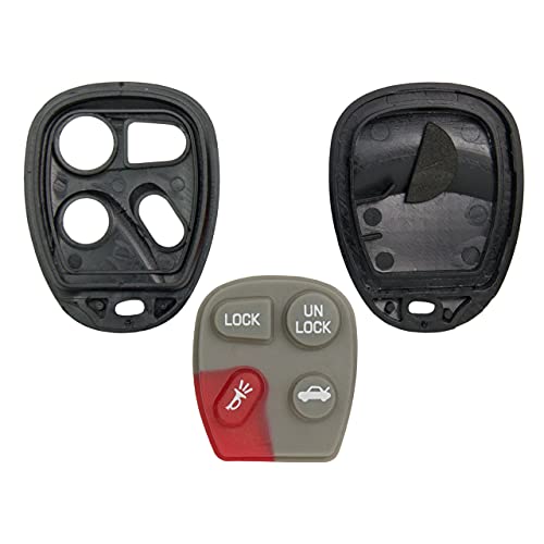 Keyless2Go Replacement for Key Fob Shell Case for GM Vehicles with FCC KOBLEAR1XT, KOBUT1BT - Shell Only