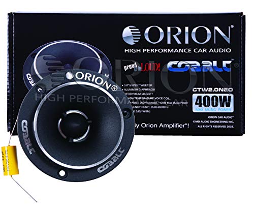 Orion Cobalt CTW2.0NEO Tweeter NEODYMIUN 400 WATT TWEETERS Speaker for CAR Audio 1.5 KHZ - 22 KHZ Super TWEETERS (Pair) Two Pieces