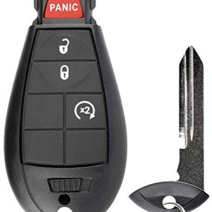 4 Button Replacement Car Key Fob Fobik GQ4-53T Keyless Entry Remote for 2013-2018 Dodge Ram 1500 2500 3500