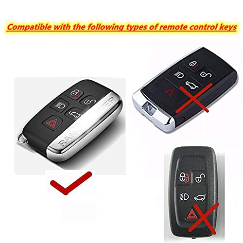 for Land Range Rover Key Fob Cover TPU Protector Shell Keyless Remote Control Smart Key Holder Fit for Land Range Rover Discovery Jaguar (White)