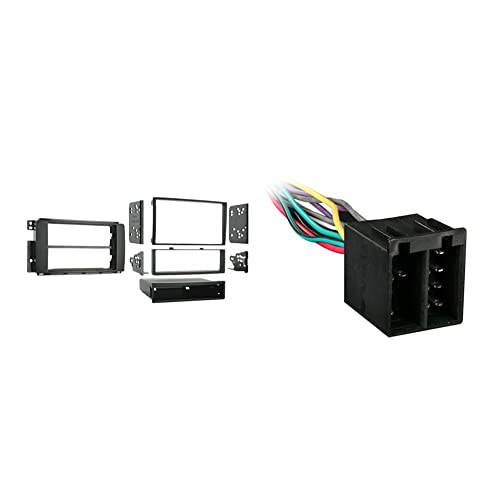 Metra 99-8715 Double DIN or Single DIN Installation Dash Kit for 2008-up Smart for Two & Metra 70-1783 Radio Wiring Harness for Smart Car