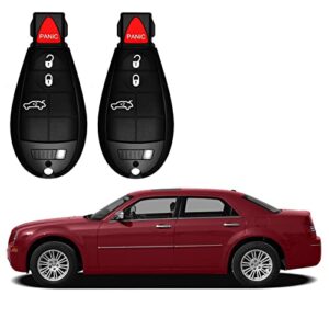 4 Button Keyless Entry Remote Key fob Compatible for 2008-2010 Chrysler 300, 2008-2012 Dodge Charger Journey Durango, 2008-2014 Grand Caravan, Challenger M3N5WY783X IYZ-C01C 433MHz