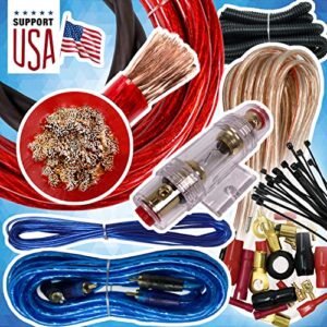 audio360 usa 4 gauge cable 2500w complete car amplifier installation power amp wiring kit 4 ga red for car stereo