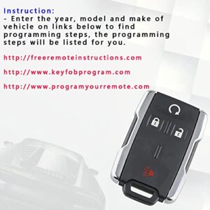 Keyless Entry Remote Control Car Key Fob Fits for 2014-2019 GMC Sierra/Chevy Silverado 2015-2021 GMC Canyon/Chevy Colorado (M3N-32337100 Chrome), Set of 2