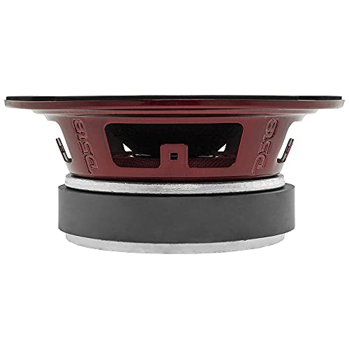 DS18 PRO-X6.4BM Loudspeaker - 6.5", Midrange, Red Aluminum Bullet, 500W Max, 250W RMS, 4 Ohms - Premium Quality Audio Door Speakers for Car or Truck Stereo Sound System (8 Speakers)