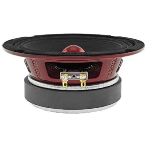 DS18 PRO-X6.4BM Loudspeaker - 6.5", Midrange, Red Aluminum Bullet, 500W Max, 250W RMS, 4 Ohms - Premium Quality Audio Door Speakers for Car or Truck Stereo Sound System (8 Speakers)