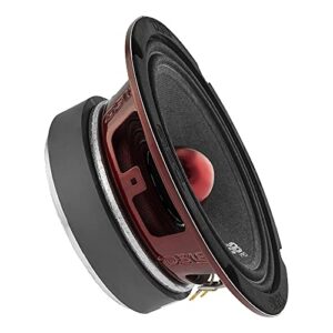 DS18 PRO-X6.4BM Loudspeaker - 6.5", Midrange, Red Aluminum Bullet, 500W Max, 250W RMS, 4 Ohms - Premium Quality Audio Door Speakers for Car or Truck Stereo Sound System (8 Speakers)