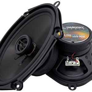 HA-R68 Compatible with Ford F-250/350/450/550/650/750 99-04 Rhythm Series 5x7" 6x8" Replacement 225W Speakers, HA-A400.4 Alloy 4-Channel 800W Speaker Sub Amp and HA-AK10 Gauge 600W Amp Install Kit