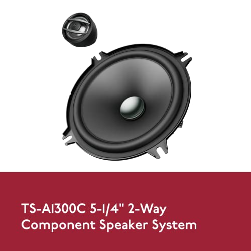 PIONEER TS-A1300C A Series 5-1/4" 300 W Max Power, Carbon/Mica-Reinforced IMPP Cone, 20mm PI Tweeter - Component Speakers (Pair)