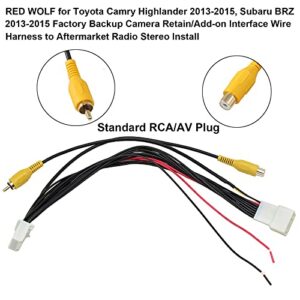RED WOLF Compatible with Toyota 2013-2015, Subaru BRZ 2013-2015 Factory Backup Camera Retain T-Harness 16 Pin Add Rear View Camera on OEM Radio 12V to 6V Converter Kit Included