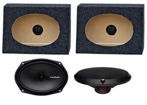 rockford fosgate r169x2 6×9″ 130w car speakers and angled 6×9″ speaker box