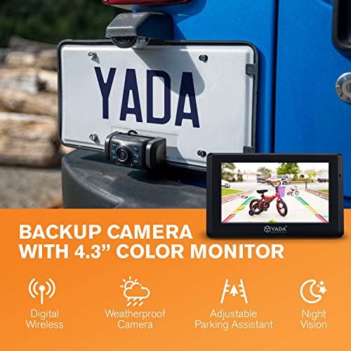 YADA | Portable Wireless Backup Camera with 4.3” LCD Monitor. 110° Wide Rearview Angle, Auto Night Vision, Universal Compatibility with Cars, Trucks, Buses, RVs and More, IP67 Weatherproof