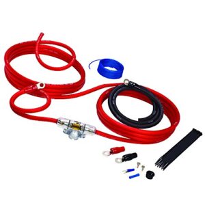 stinger sk4241 4000 series 4 gauge car amplifier installation wiring kit , red