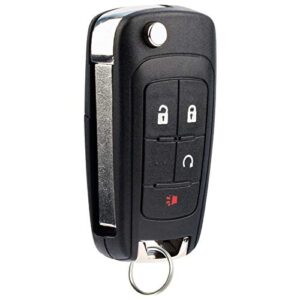 keylessoption flip remote key fob 4btn remote start for gm (oht01060512)