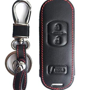 Rpkey Leather Keyless Entry Remote Control Key Fob Cover Case protector For Mazda 3 CX-3 CX-5 CX-7 CX-9 WAZSKE13D01 SKE13D-01 662F-SKE13D01 KDY3-67-5DY