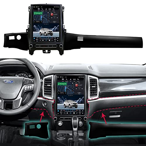 YULU E10+ Car Radio Stereo for Ford Ranger 2018 to 2021 Android 10.0 6+64G T-Style Head Unit Navigation 12.1 Inch Build in Wireless Carplay Android Auto Bluetooth WiFi Support DSP 4G (Auto A/C)