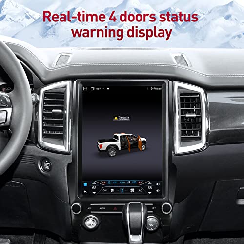 YULU E10+ Car Radio Stereo for Ford Ranger 2018 to 2021 Android 10.0 6+64G T-Style Head Unit Navigation 12.1 Inch Build in Wireless Carplay Android Auto Bluetooth WiFi Support DSP 4G (Auto A/C)