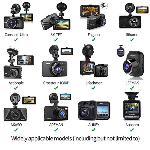 iSaddle Dash Cam Sun Visor Mount Holder/w Various Joints for Yi/Rexing/Falcon/Z-Edge/Old Shark/VANTRUE/Rove/AUKEY/APEMAN/KDLINKS/WheelWitness/Transcend/TaoTronics (99% On-Dash Cameras Suitable)